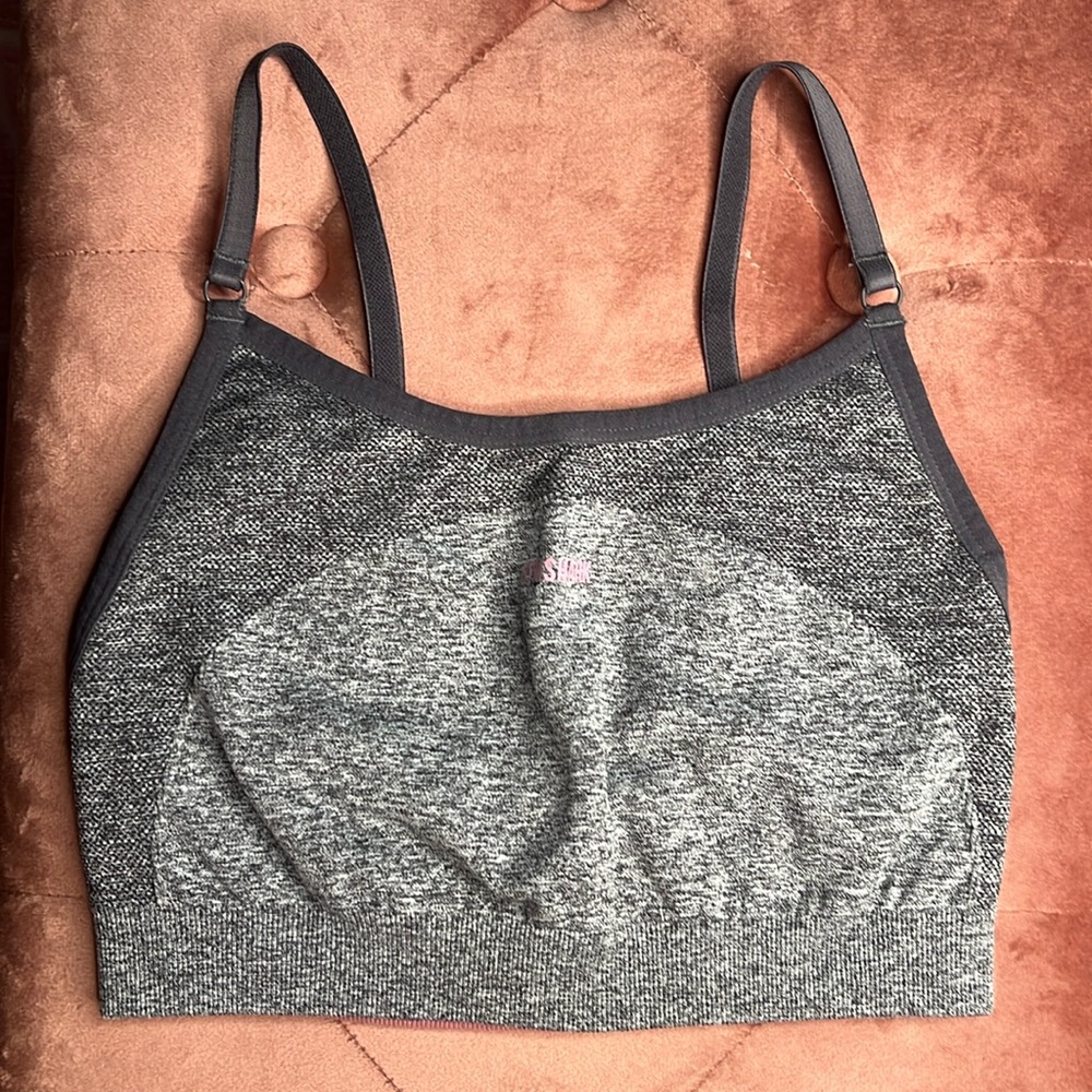 Gymshark gray/pink sports bra